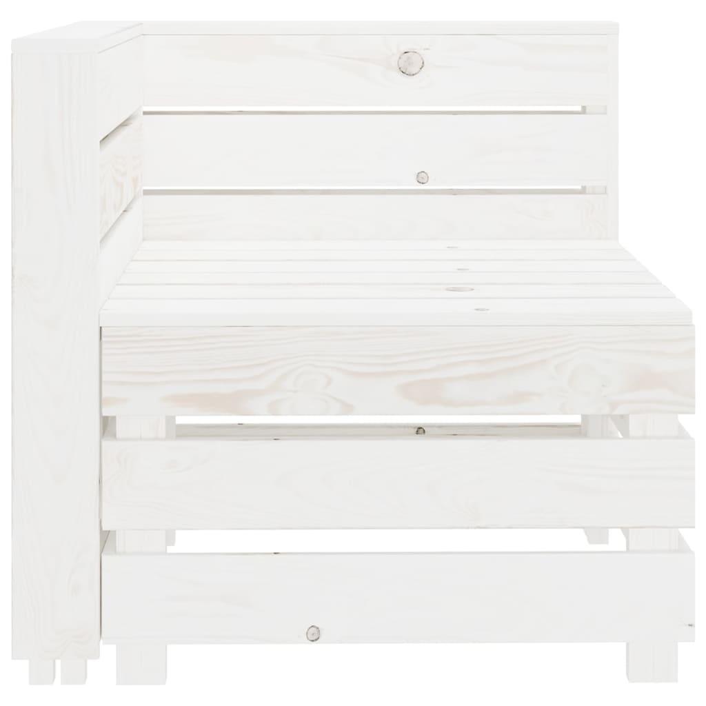 Garden 2-Seater Pallet Sofa Solid Pinewood White