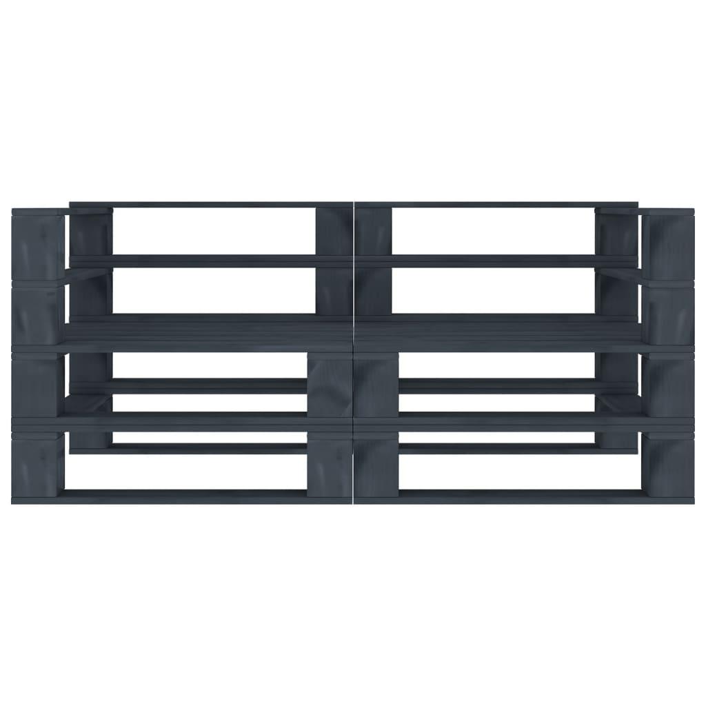 Garden 2-Seater Pallet Sofa Grey Solid Pinewood