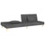 2-Seater Sofa Bed with Two Pillows Dark Grey Fabric