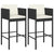 Bar Stools 2 pcs with Cushions Black Poly Rattan