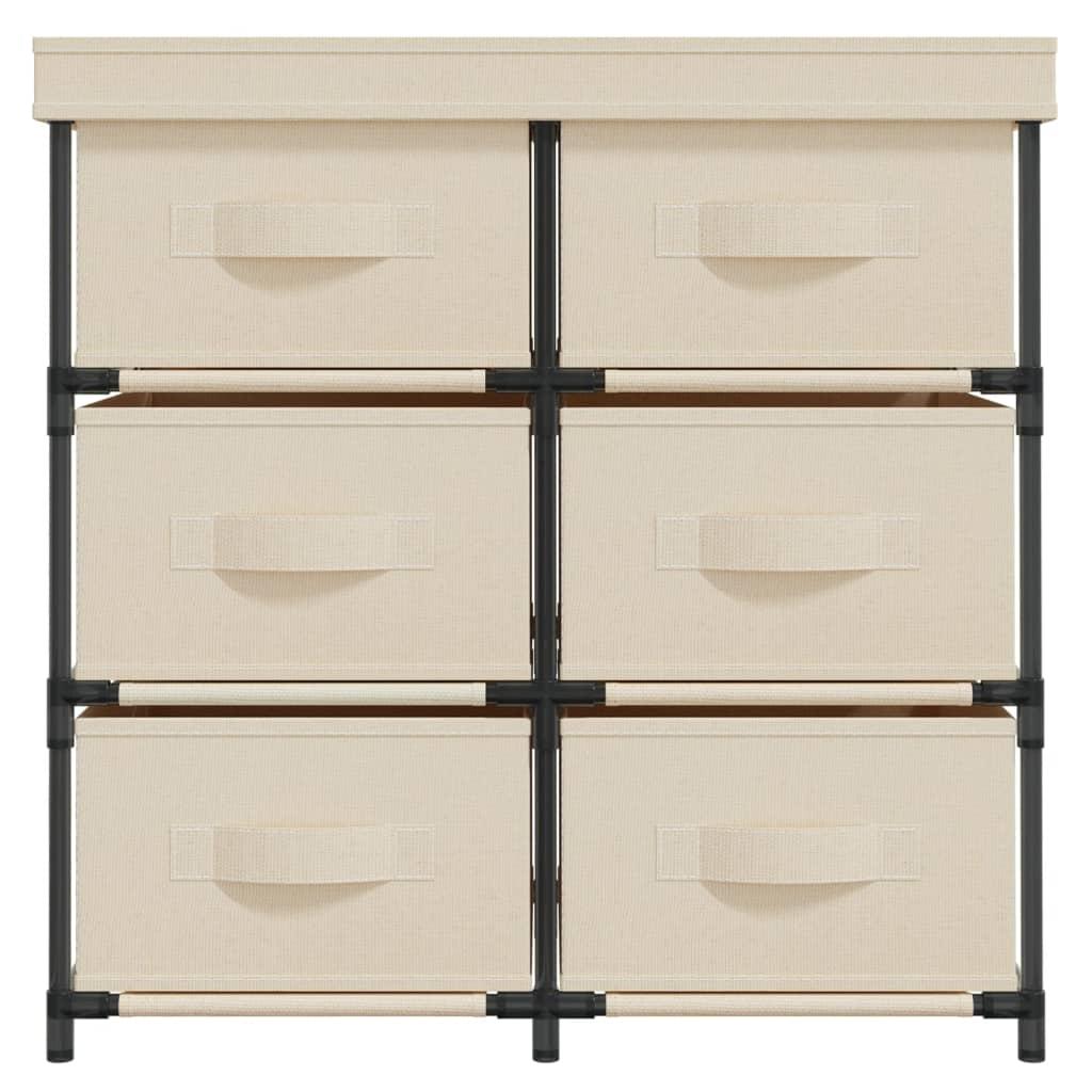 Storage Cabinet with 6 Drawers 55x29x55 cm Cream Steel