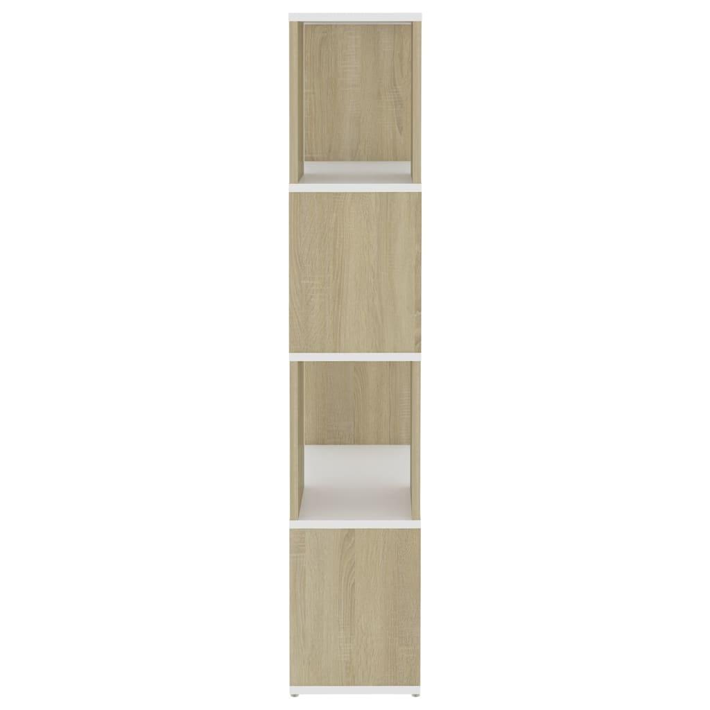 Book Cabinet Room Divider White and Sonoma Oak 60x24x124.5 cm