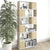 Book Cabinet Room Divider White and Sonoma Oak 80x24x186 cm Engineered Wood