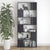 Book Cabinet Room Divider High Gloss Grey 80x24x186 cm Engineered Wood
