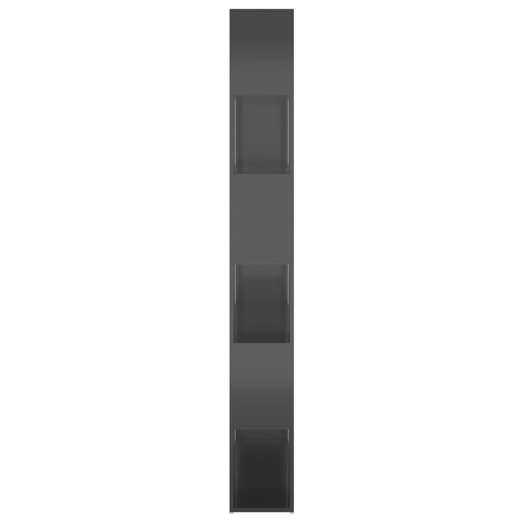Book Cabinet Room Divider High Gloss Grey 100x24x188 cm