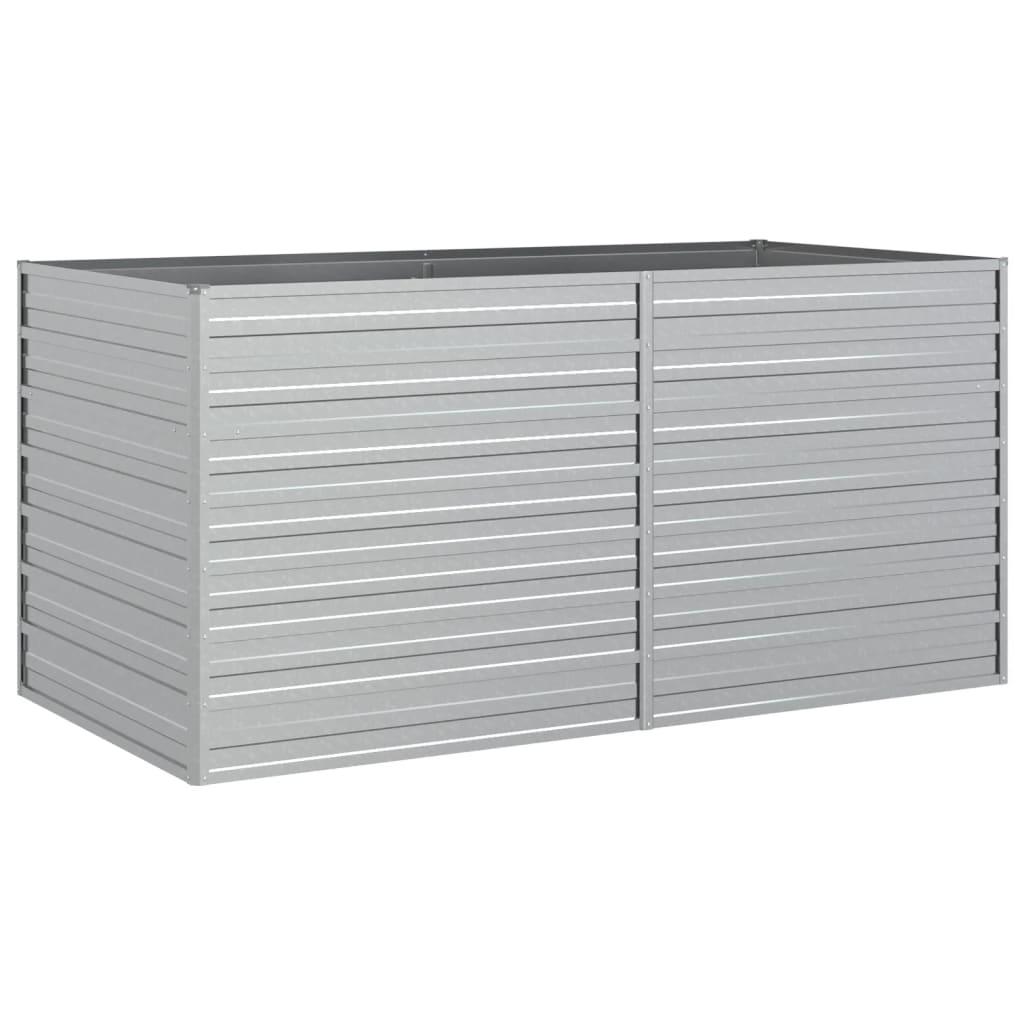 Garden Raised Bed 160x80x77 cm Galvanized Steel Silver