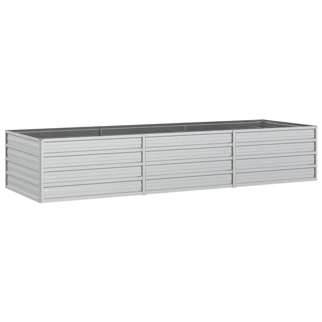 Garden Raised Bed 240x80x45 cm Galvanized Steel Silver