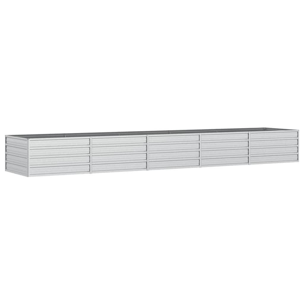 Garden Raised Bed 400x80x45 cm Galvanized Steel Silver