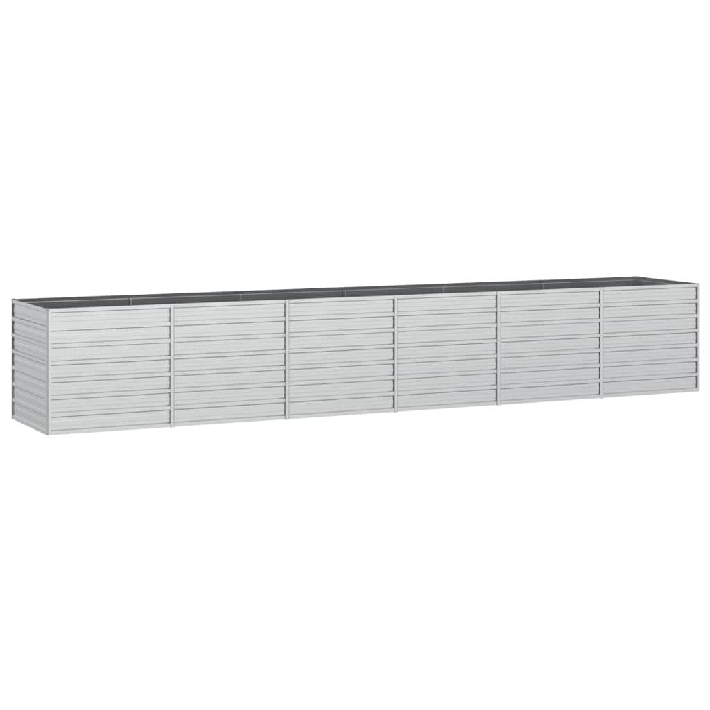 Garden Raised Bed 480x80x77 cm Galvanized Steel Silver