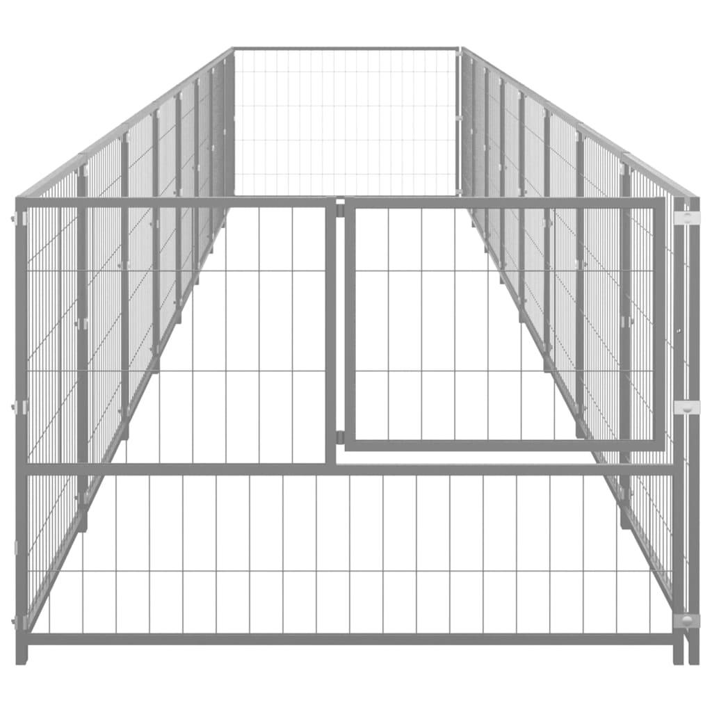 Dog Kennel Silver 8 m² Steel