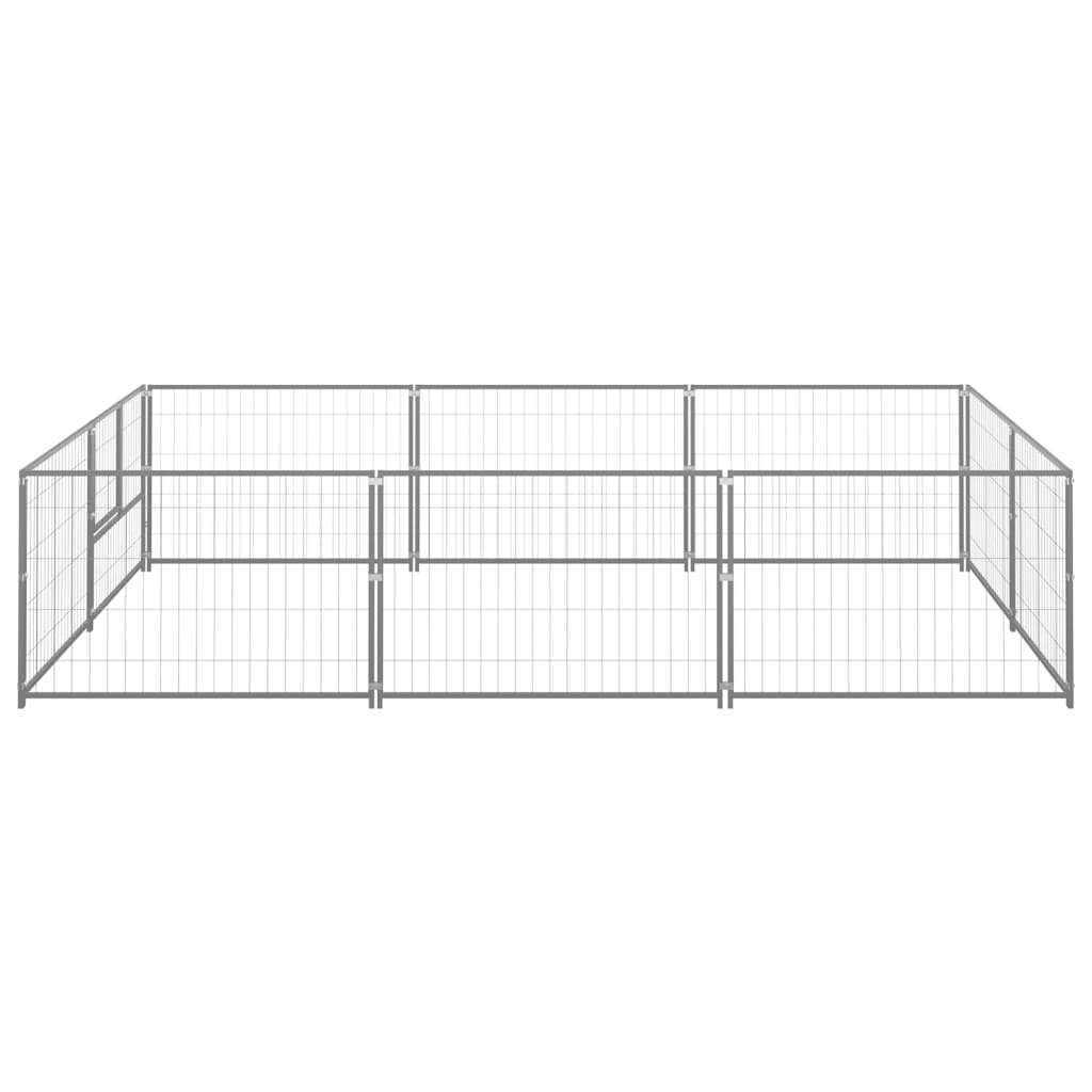 Dog Kennel Silver 6 m² Steel