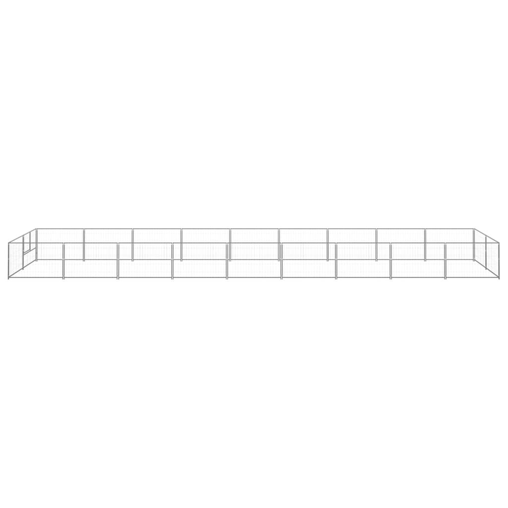 Dog Kennel Silver 18 m² Steel