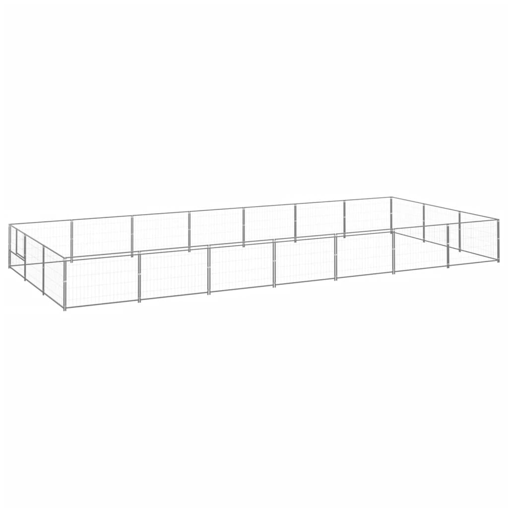 Dog Kennel Silver 21 m² Steel