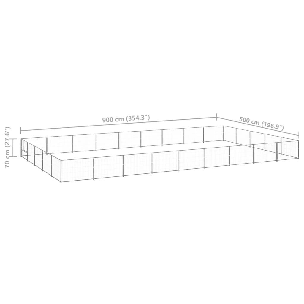 Dog Kennel Silver 45 m² Steel