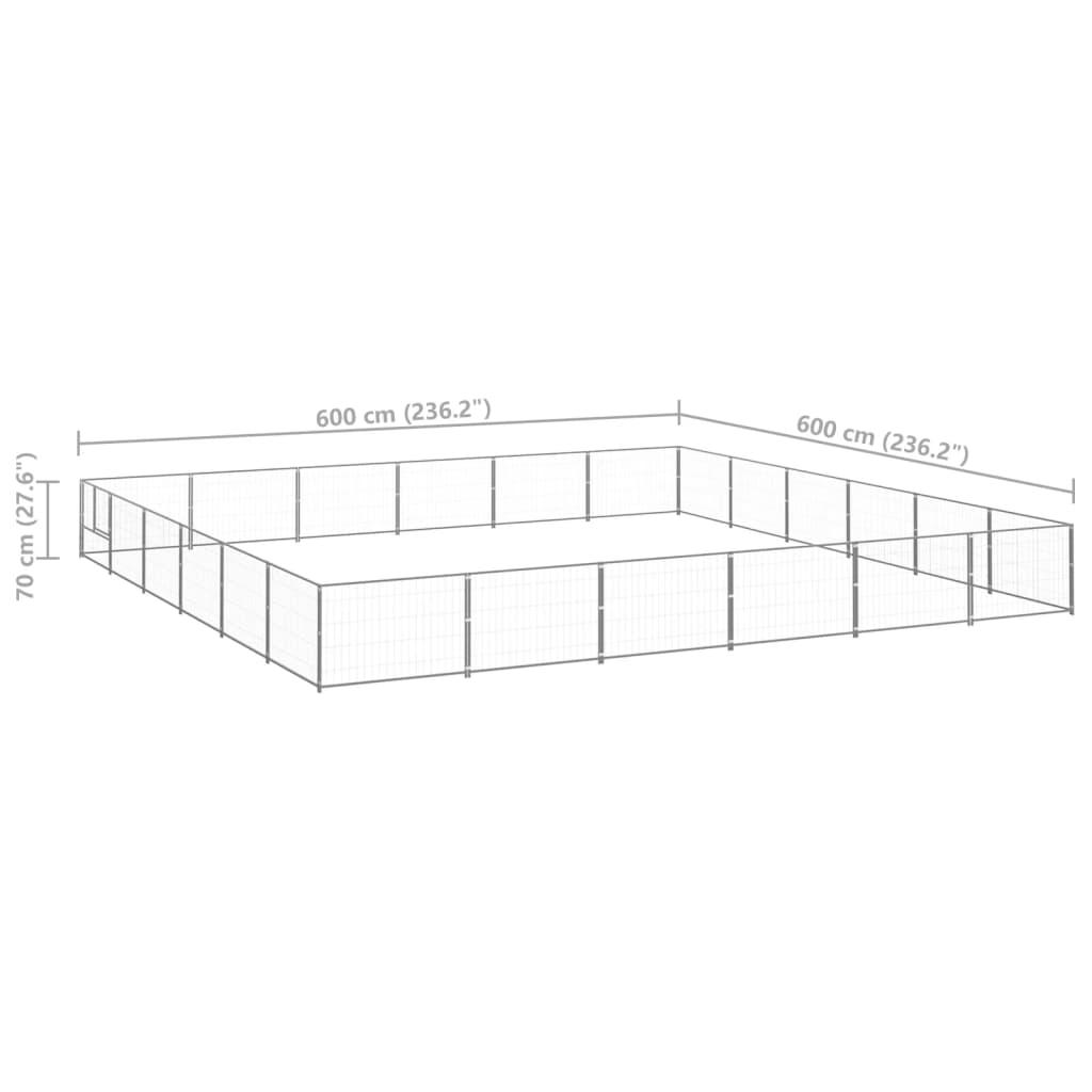 Dog Kennel Silver 36 m² Steel