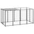 Dog Kennel Black 2.42 m² Steel