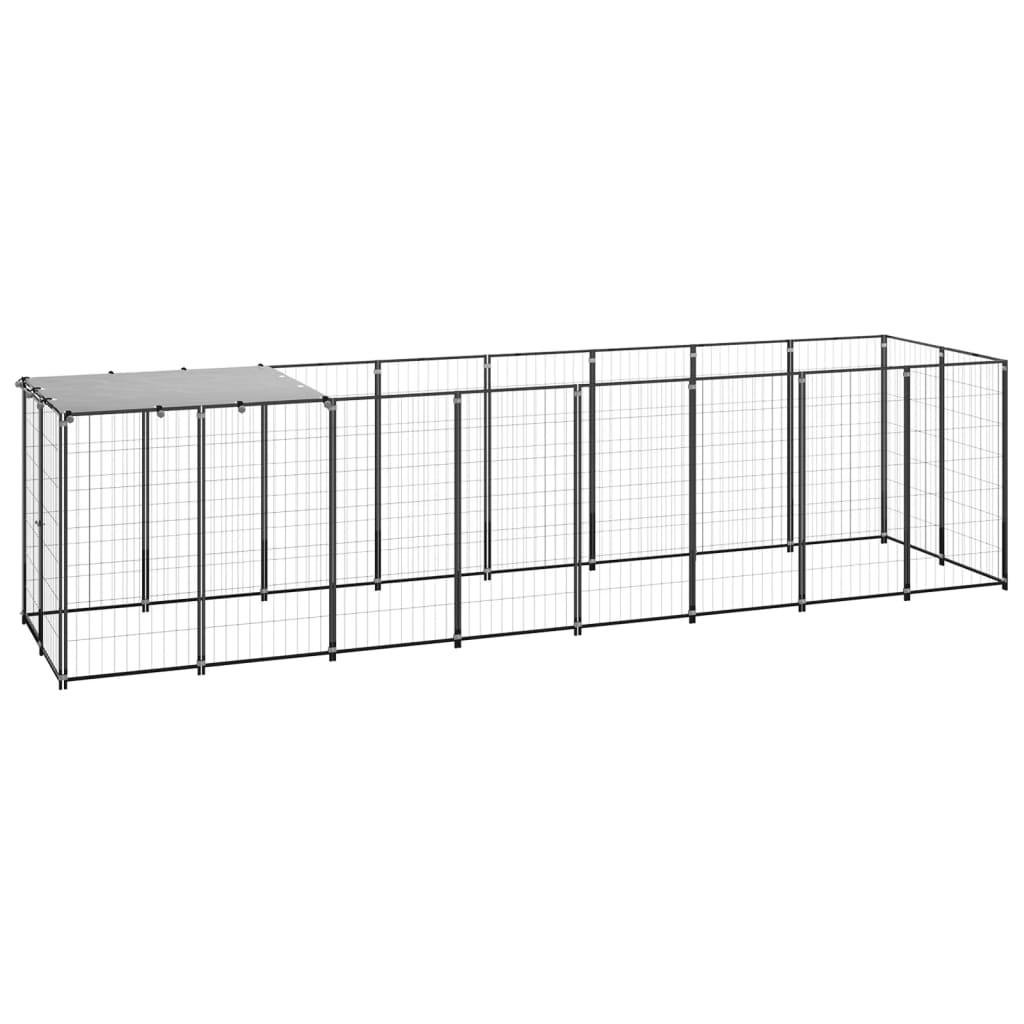 Dog Kennel Black 4.84 mï¿½ Steel