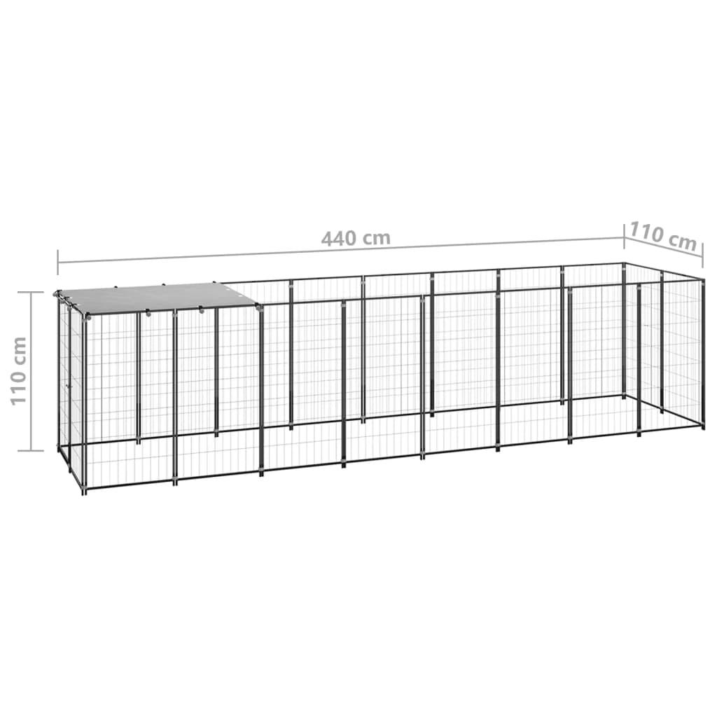 Dog Kennel Black 4.84 mï¿½ Steel