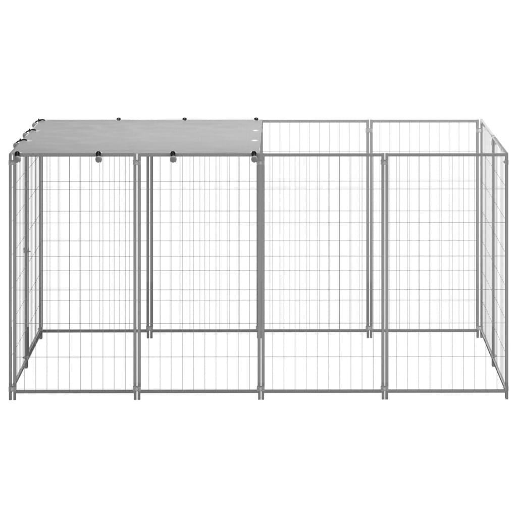 Dog Kennel Silver 2.42 m² Steel