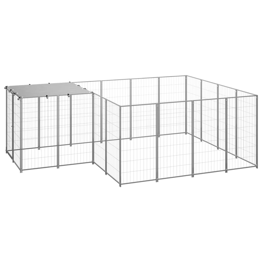Dog Kennel Silver 6.05 m² Steel