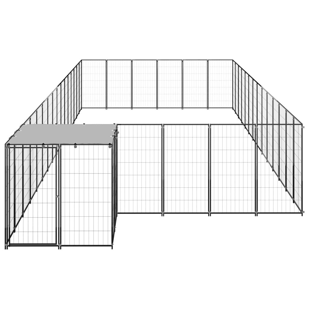 Dog Kennel Black 26.62 m² Steel