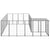 Dog Kennel Black 10.89 m² Steel