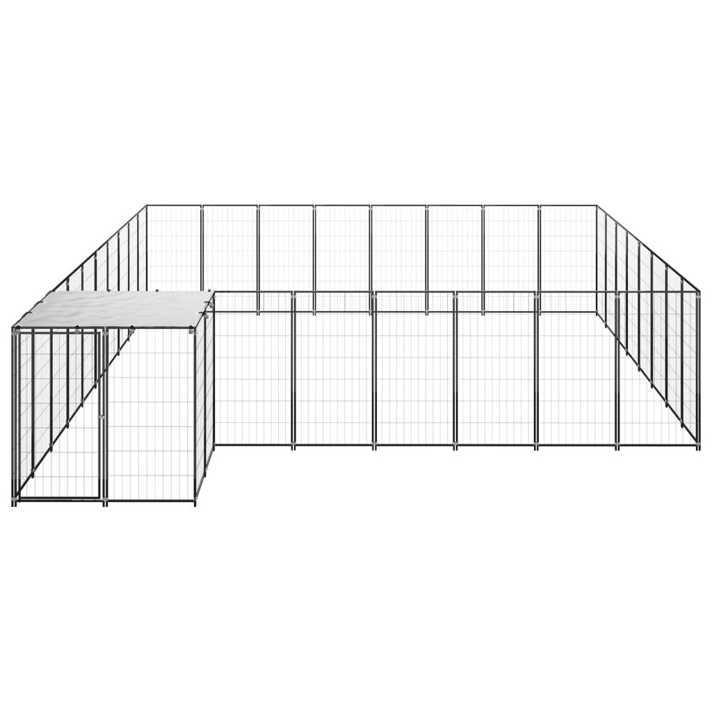 Dog Kennel Black 20.57 m² Steel