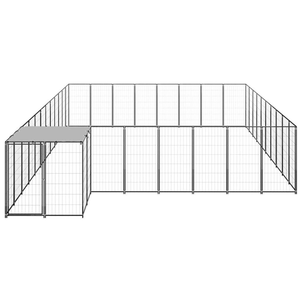 Dog Kennel Black 25.41 m² Steel