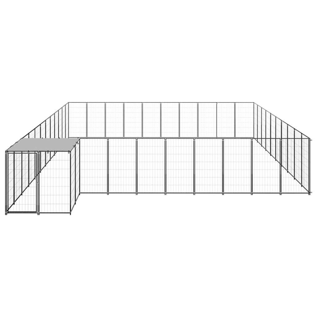 Dog Kennel Black 31.46 m² Steel