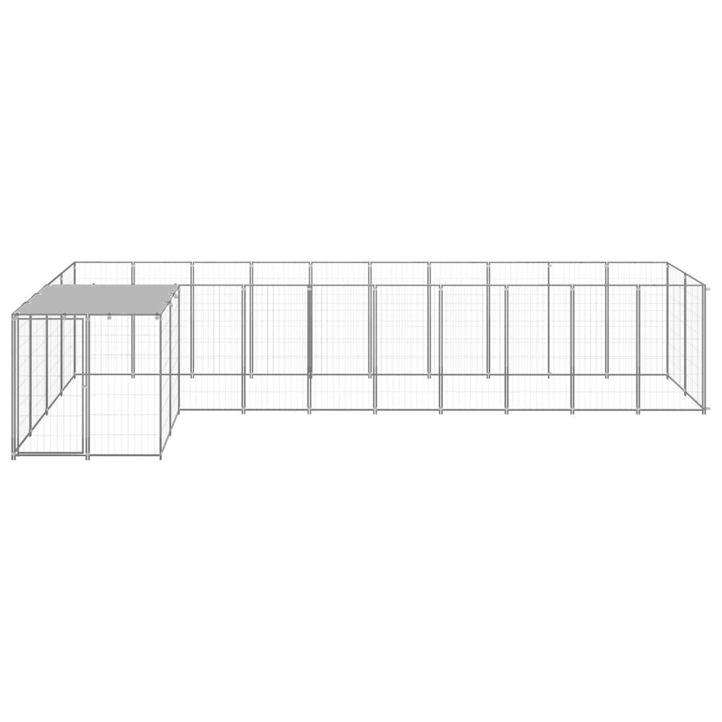 Dog Kennel Silver 7.26 m² Steel