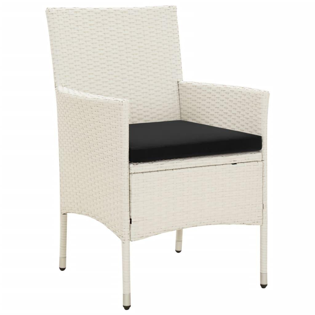 Garden Chairs with Cushions 4 pcs Poly Rattan White