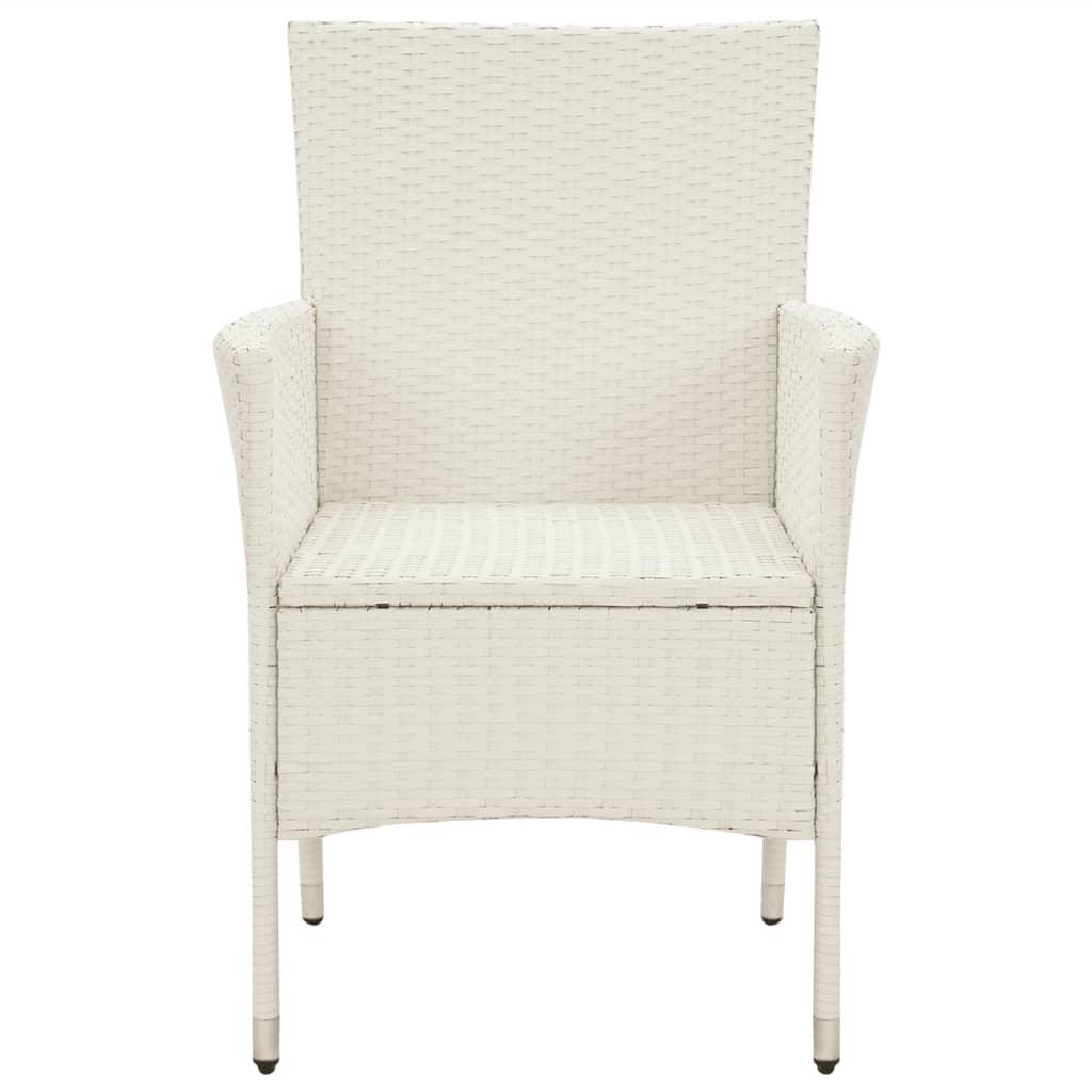 Garden Chairs with Cushions 4 pcs Poly Rattan White