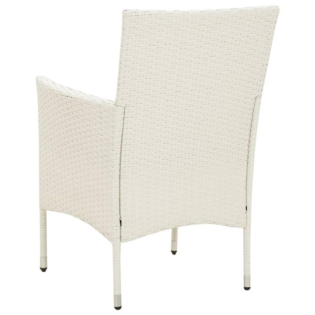 Garden Chairs with Cushions 4 pcs Poly Rattan White