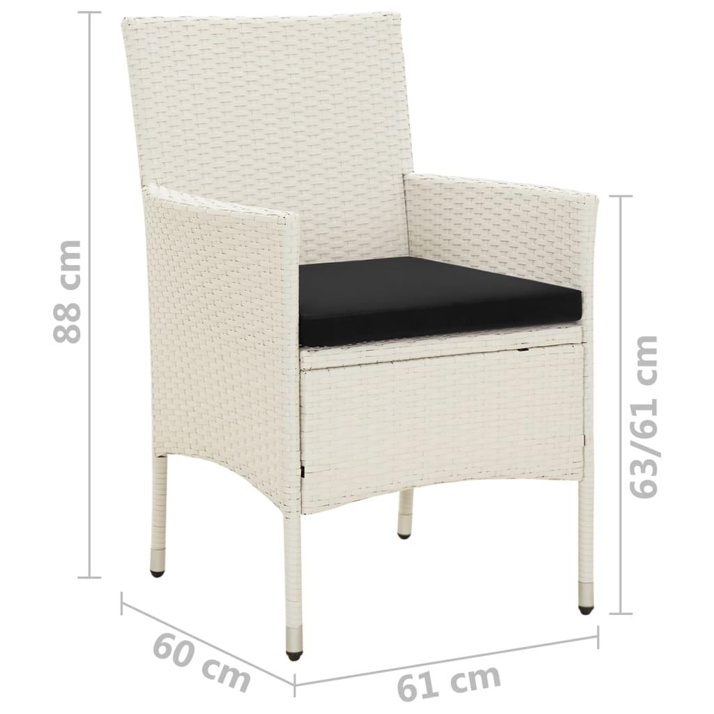 Garden Chairs with Cushions 4 pcs Poly Rattan White