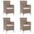 Garden Chairs with Cushions 4 pcs Poly Rattan Beige