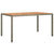 Garden Table 150x90x75 cm Poly Rattan and Acacia Wood Grey