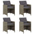 Garden Chairs with Cushions 4 pcs Poly Rattan Grey