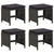 Garden Stools 4 pcs with Cushions Poly Rattan Black
