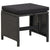 Garden Stools 4 pcs with Cushions Poly Rattan Black