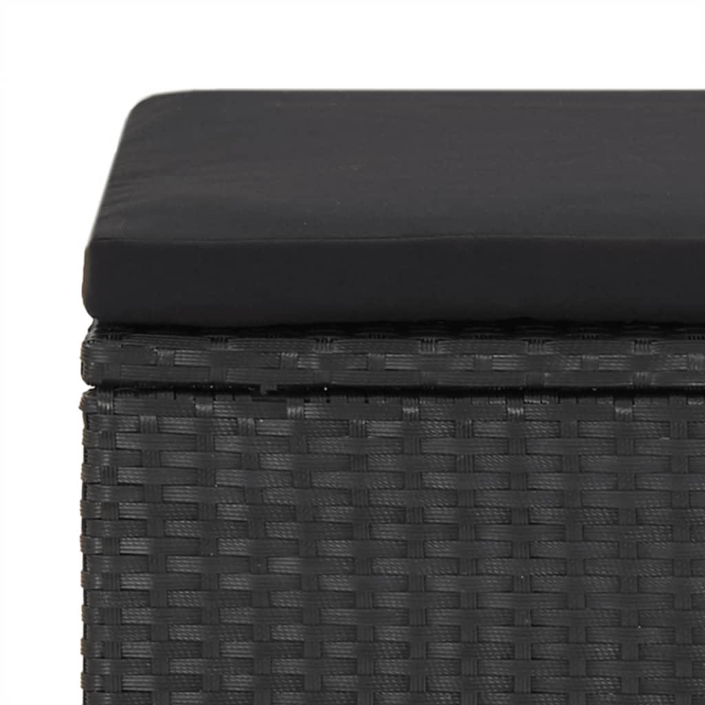 Garden Stools 4 pcs with Cushions Poly Rattan Black