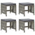 Garden Stools 4 pcs with Cushions Poly Rattan Grey