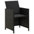 Garden Chairs with Cushions 2 pcs Poly Rattan Black