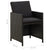 Garden Chairs with Cushions 2 pcs Poly Rattan Black