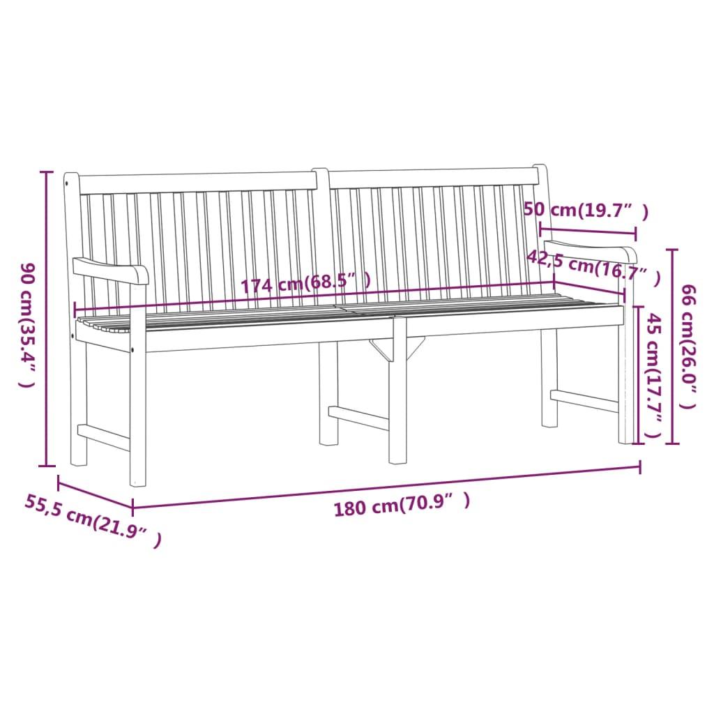 Garden Bench 180 cm Solid Acacia Wood