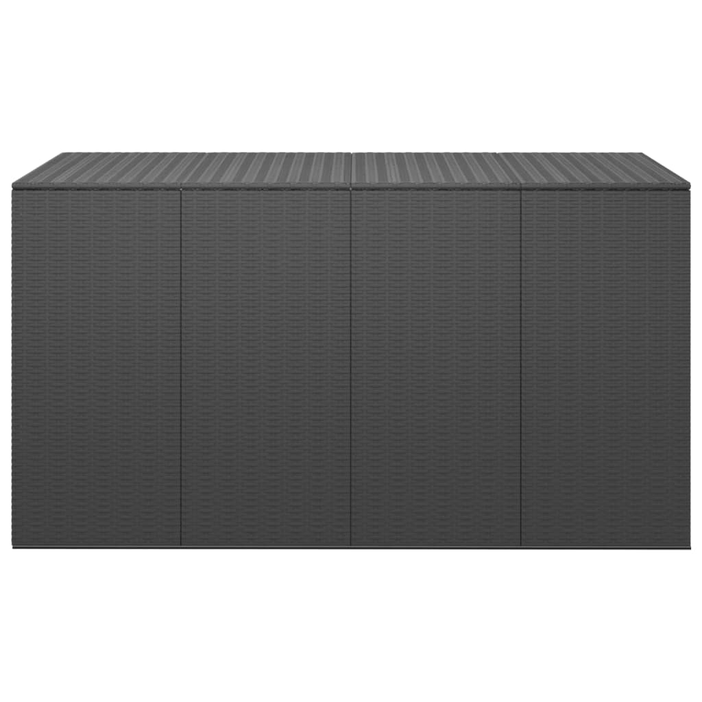 Garden Cushion Box PE Rattan 194x100x103 cm Black