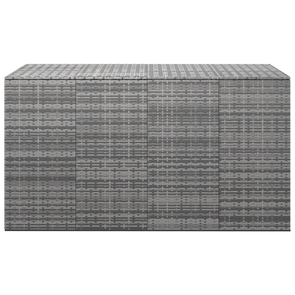 Garden Cushion Box PE Rattan 194x100x103 cm Grey