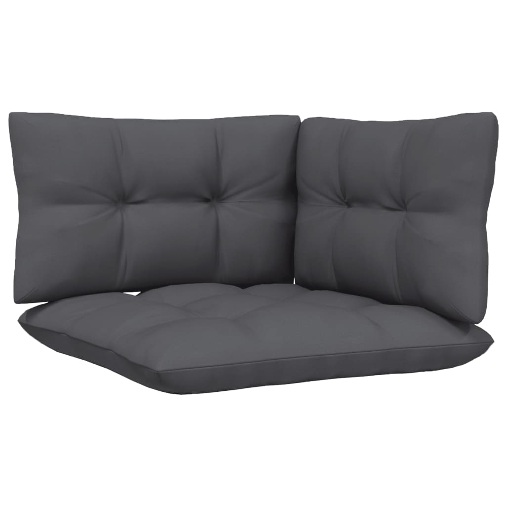 Garden Corner Sofa with Cushions Black Solid Pinewood