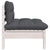Garden Middle Sofa with Cushions White Solid Pinewood