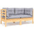 2-Seater Garden Sofa with Grey Cushions Solid Pinewood