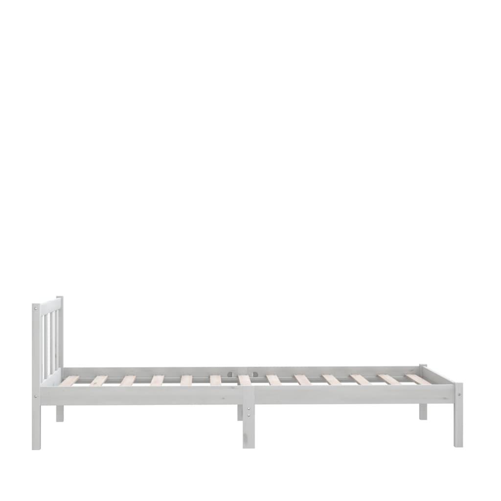Bed Frame without Mattress White Solid Wood 90x190 cm